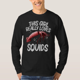 Camiseta Lula Para Meninas Lulas Frutos Do Mar Calamari