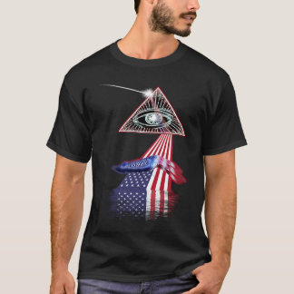 Camiseta Lula Peixe-gato Bandeira dos EUA Prisma Vintage Re