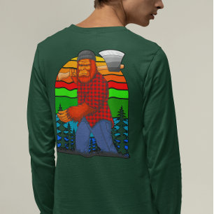 Camiseta Lumberjack Bigfoot Com Xadrez Ax Sasquatch