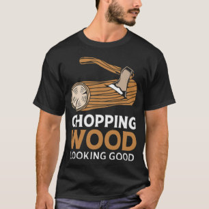 Camiseta Lumberjack Chopping Wood Olhando meninos bagel esp