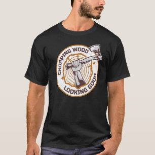 Camiseta Lumberjack Cortando Madeira Parecendo Bela Ramific