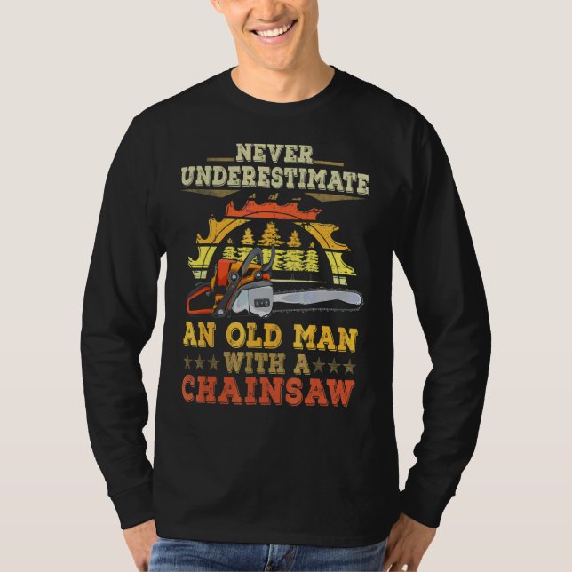 Camiseta Lumberjack For Men Pai Logger Arborist Chainsaw (Frente)