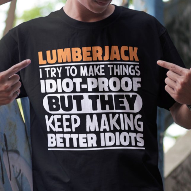 Camiseta Lumberjack Tento Fazer Coisas Engraçadas (Criador carregado)