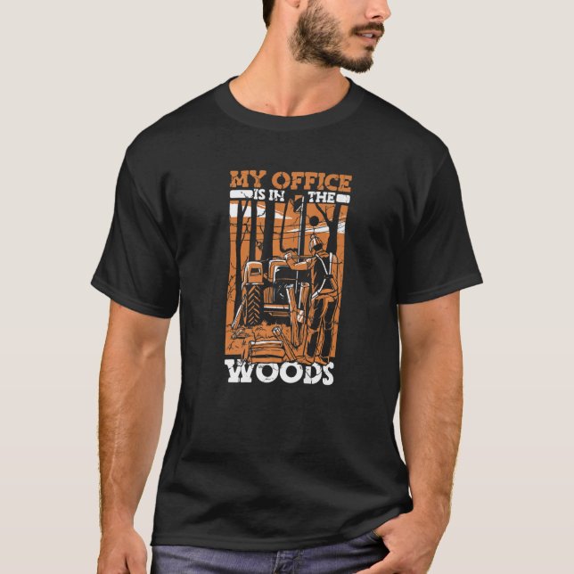 Camiseta Lumberjack Woodworker Ax Chainsaw (Frente)