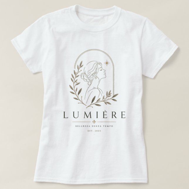 Camiseta Lumière – Logotipo Bellezza Senza Tempo (Frente do Design)