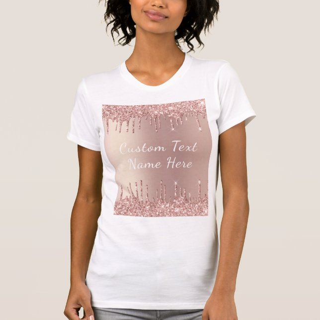 Camiseta Luminária Dourada rosa com Texto Personal (Frente)