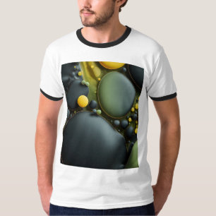 Camiseta Luminous Fluid Dynamics: Yellow and Green Abstract