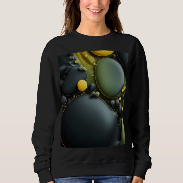 Camiseta Luminous Fluid Dynamics: Yellow and Green Abstract (Frente)