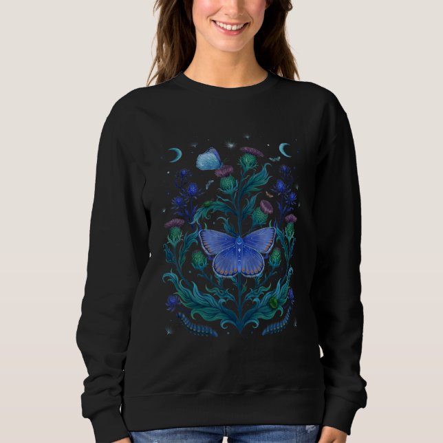 Camiseta Luna and Thistle Butterfly Blue Flower (Frente)