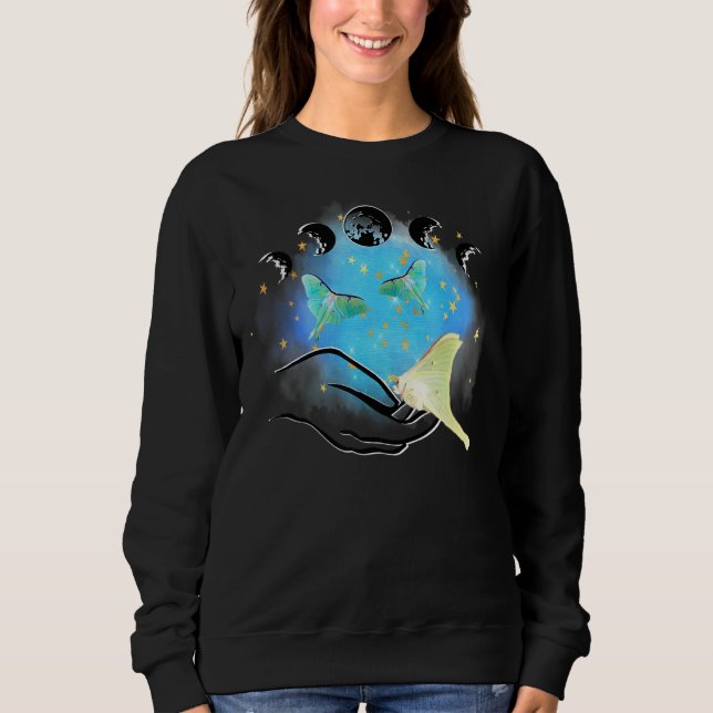 Camiseta Luna Mística Mariposa Lua Oculto Psíquico Goth Cel (Frente)