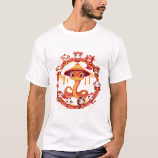 Camiseta Lunar Chinês, Ano Novo Cobra Design 1