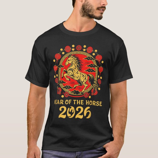 Camiseta Lunar Chinese New Year 2026 Year Of The Horse Zodi (Frente)