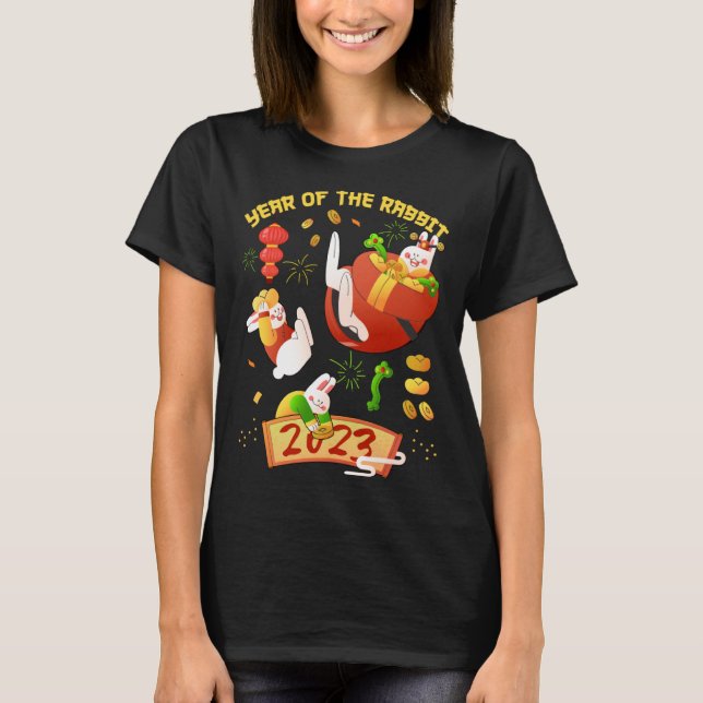 Camiseta Lunar New Year Of The Rabbit Chinese Happy New Yea (Frente)