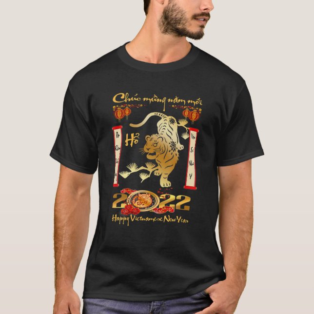 Camiseta Lunar Vietnamita Ano Novo 2022 Chuc Mung Nam Moi (Frente)