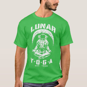 Camiseta Lunar Yoga Astronauta Crescente Ciência Espacial d