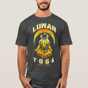 Camiseta Lunar Yoga Astronauta Crescente Ciência Espacial d