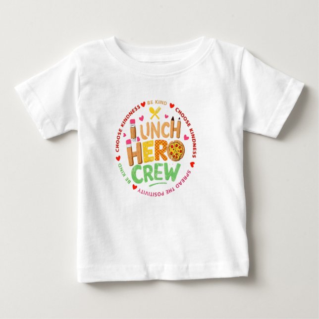 Camiseta Lunch Hero Crew, Senhora Equipe da Cafete (Frente)