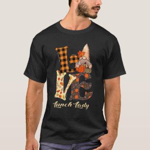 Camiseta Lunch Lady Love Autumn Fall Gnome For Teachers