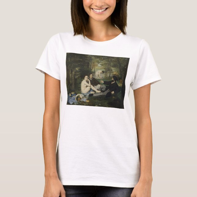 Camiseta Luncheon da grama por Edouard Manet (Frente)