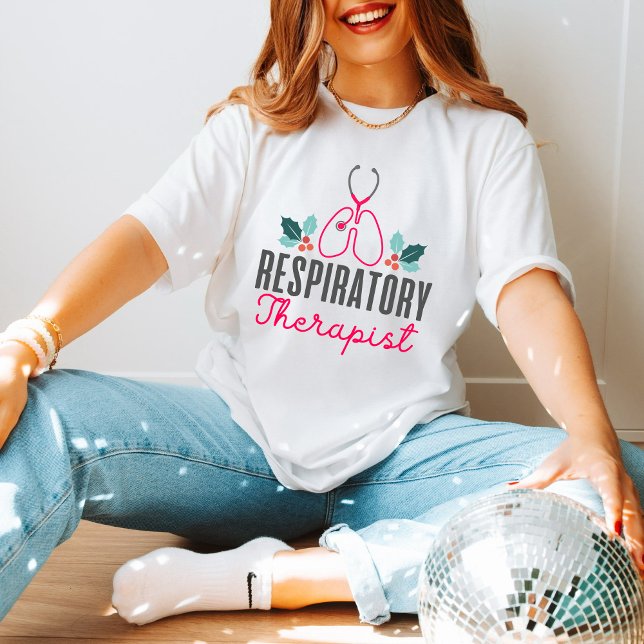 Camiseta Lung Design: Respiratory Therapist Christmas Tee (Criador carregado)
