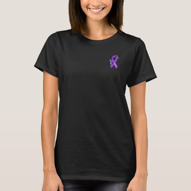 Camiseta Lupus Awarding Support Floral Purple Ribbon Lupus (Frente)