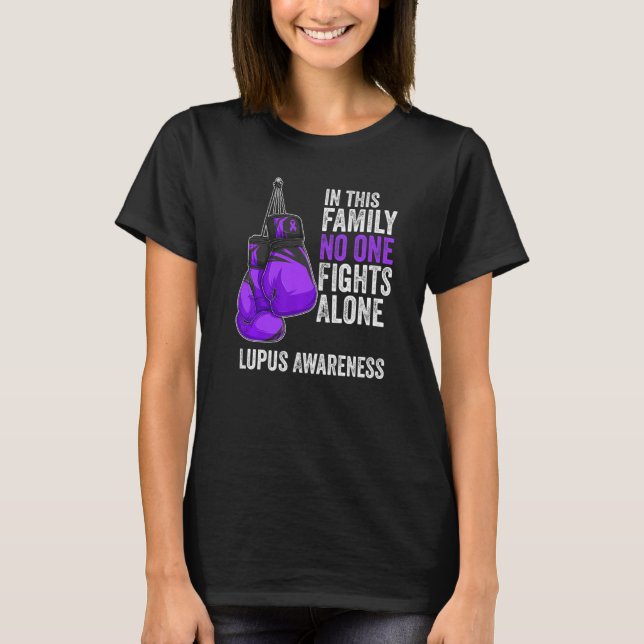 Camiseta Lupus Awareness Month Gloves Purple Ribbon (Frente)