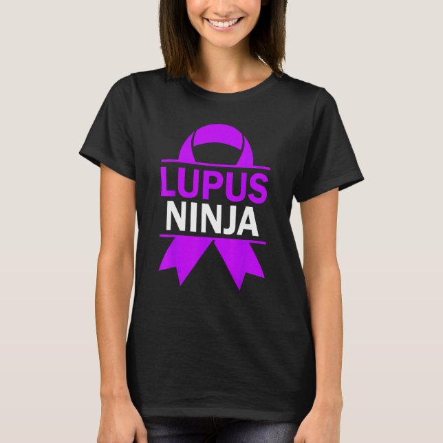 Camiseta Lupus Awareness Purple Ribbon Lupus Warrior 1 (Frente)