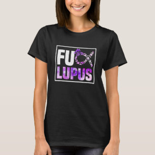 Camiseta Lupus de consciência púrpura Lupus Galaxy Ribbon