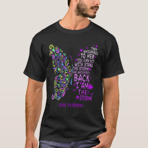 Camiseta lúpus roxo eu sou a borboleta guerreira da tempest