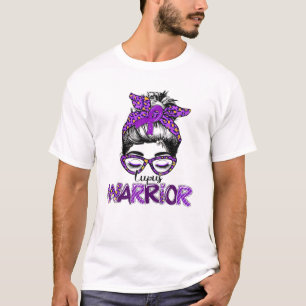 Camiseta Lupus Sensibilização Guerreira Mensagem Bun Mulh