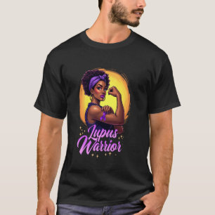 Camiseta Lupus Warrior Afro Mulher Negra Veste Fita Roxa