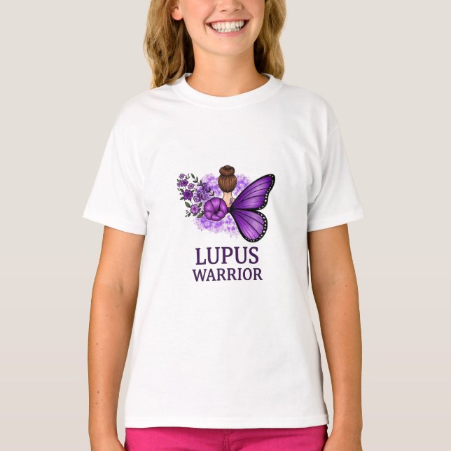 Camiseta Lupus Warrior Butterfly | Conscientização (Frente)