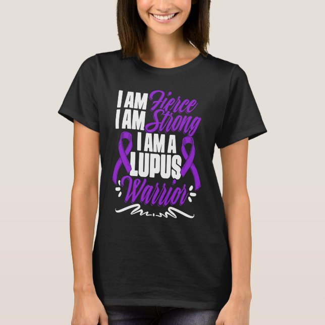 Camiseta Lupus Warrior  Lupus Purple Ribbon Lupus Awareness (Frente)