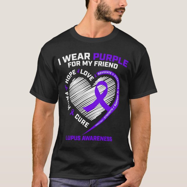 Camiseta Lupus Women Men Criança Sua Amiga Conhecer Lupus (Frente)