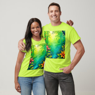 Camiseta Lush Tropical Jungle Oasis Design