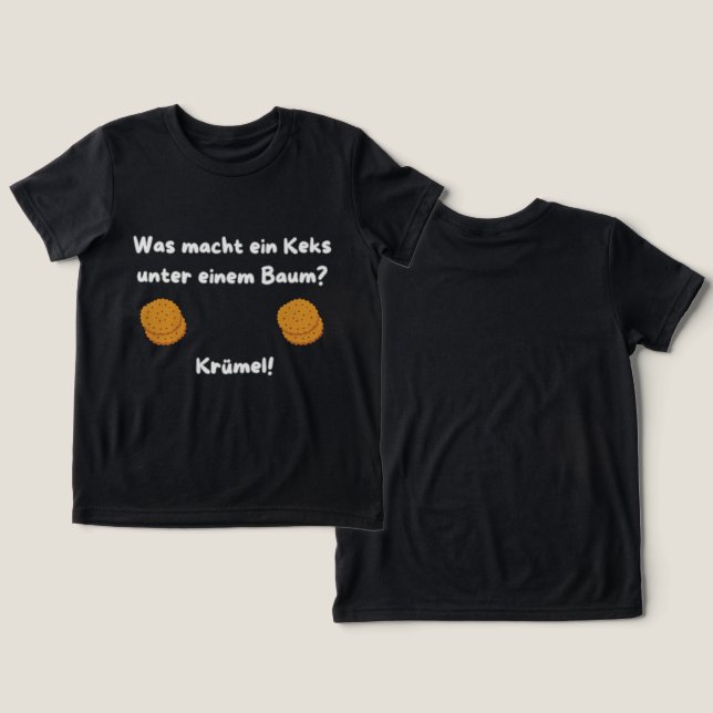 Camiseta Lustiger Keks-Witz auf Deutsch – Für Kinder (Design Frente e Verso)