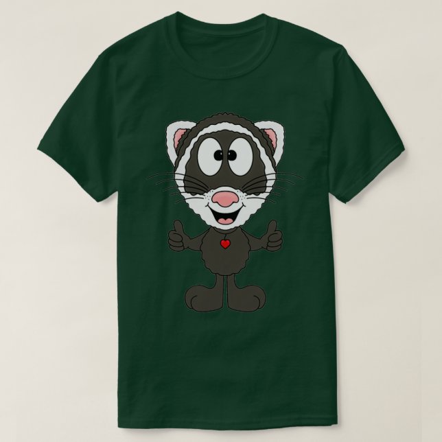 Camiseta Lustiges Frettchen Ferret Herz Heart Liebe Love Ki (Frente do Design)