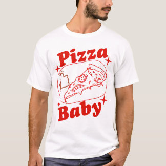 Camiseta Lustiges Pizza-Design mit Daumen hoch