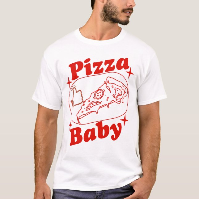Camiseta Lustiges Pizza-Design mit Daumen hoch (Frente)