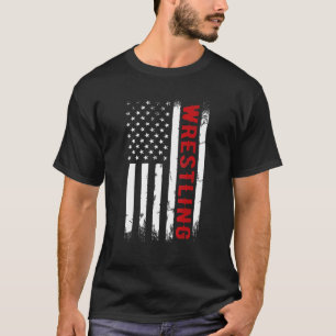 Camiseta Luta Americano de Sinalizador Wrestle Men Boy Wres