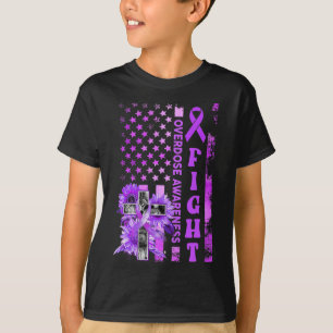 Camiseta Luta contra a bandeira dos EUA Sobredosagem cristã