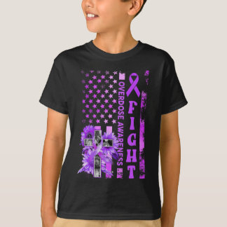 Camiseta Luta contra a bandeira dos EUA Sobredosagem cristã