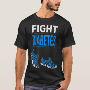 Camiseta Luta contra a diabetes caminha por uma faixa de co