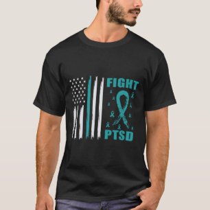 Camiseta Luta Contra A Faixa Teal E O Sinalizador De Ptsd