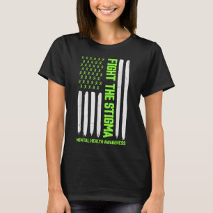 Camiseta Luta Contra A Saúde Mental Estigma E Fita De Consc