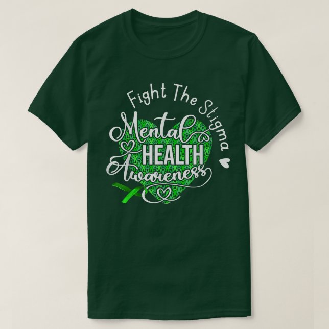 Camiseta Luta Contra A Saúde Mental Estigma, Sensibilização (Frente do Design)