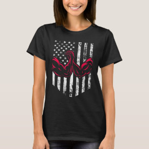 Camiseta Luta de Braço Patriótica Bandeira Americana EUA Br