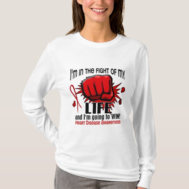Camiseta Luta de minha doença cardíaca da vida 2 (Frente)