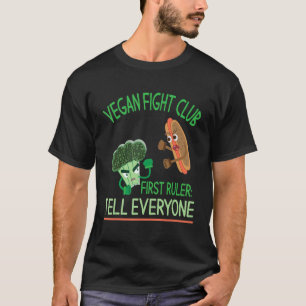 Camiseta Luta de Salsicha de Brócolis Vegana Clup Primeiro