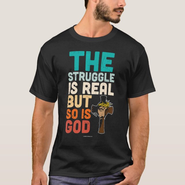 Camiseta Luta Deus Versículo Bíblico Cristão Real Religioso (Frente)